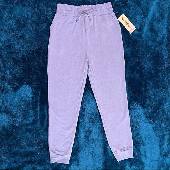 118. Boutique Ash Purple Zip Hoodie Jogger With Pockets Set - Picture 3 of 5